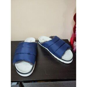 Ross & Snow Las Vegas Men's Navy Wool Lined Puff Slide Size 12 Italy MSRP $325